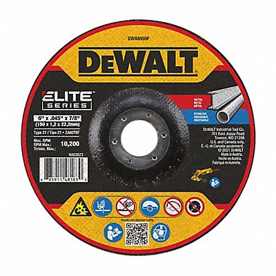 DEWALT DWA8958F Abrasive Wheel 12 250 RPM
