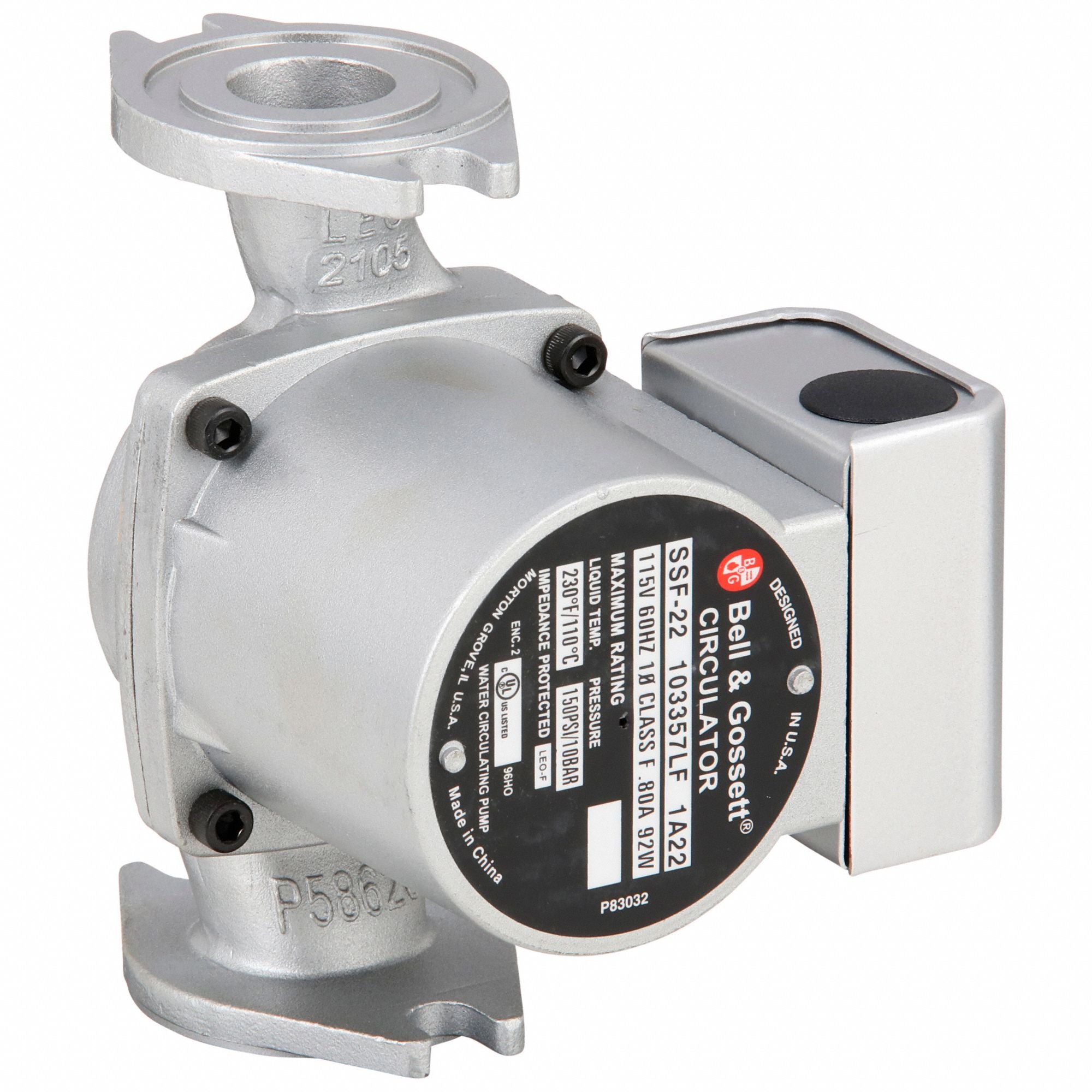 BELL GOSSETT 103357LF Potable Circulating Pump Flanged 1/8HP