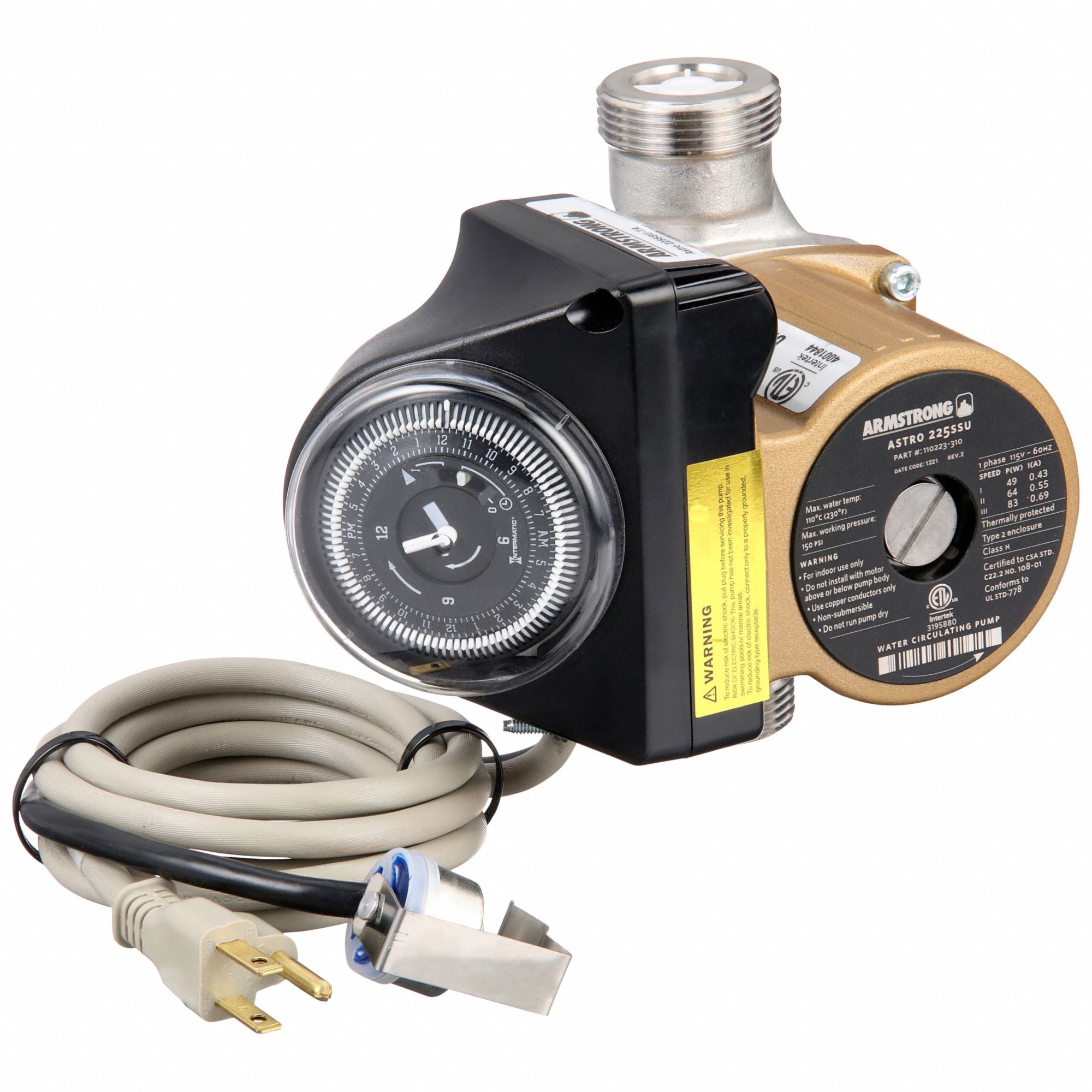 ARMSTRONG PUMPS INC. 110223B145 Potable Circulating Pump 1/25HP 120V AC