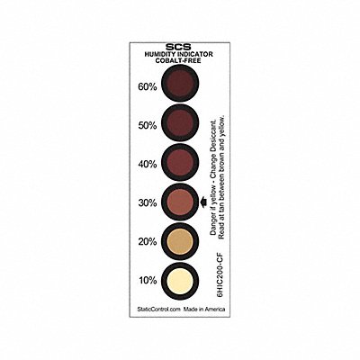 SCS 6HIC200CF Humidity Indicator Card 6-Spots PK200