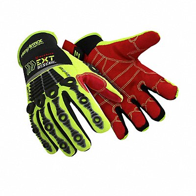 HEXARMOR 4014S7 Safety Gloves Black/Hi-Vis Grn/Red S PR