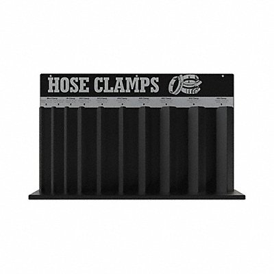 DURHAM MFG 90608S129 Hose Clamp Rack 10 Loop Blk
