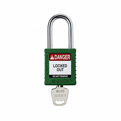 BRADY SDPLGRN38STKD Padlock 6 Pins Green