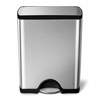 SIMPLEHUMAN CW1816 Garbage Can 13 gal Silver Indoor/Outdoor