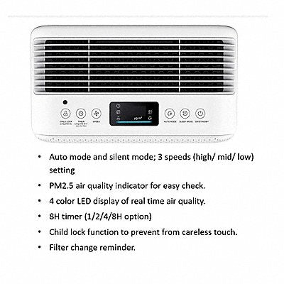 GRAINGER 793K19 Air Cleaner Freestanding 307 sq ft HEPA