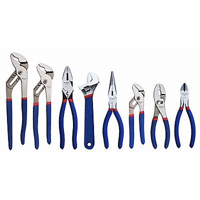 WESTWARD 793LA6 Plier and Wrench Set Dipped 8 Pcs
