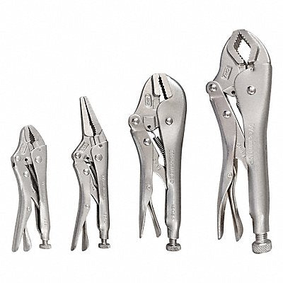 WESTWARD 793LA8 Locking Plier Sets Plain Grip 4 Pcs