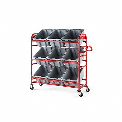 RUBBERMAID COMMERCIAL PRODUCTS 2144269 Tote Cart Red 3 Shelves 450 lb 20-1/4 W