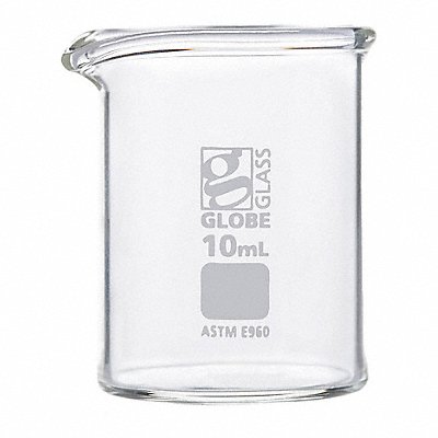 GLOBE SCIENTIFIC 8010010 Beaker 10 mL 33 mm H 23 mm Dia PK12