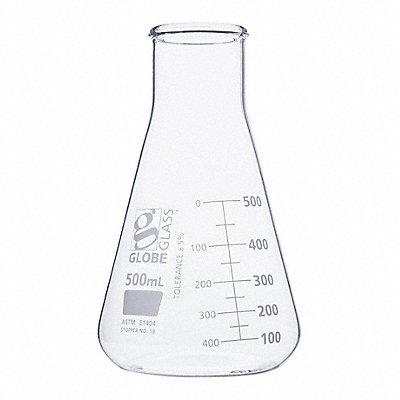 GLOBE SCIENTIFIC 8410500 Erlenmeyer Flask 500 mL 103 mm H PK6