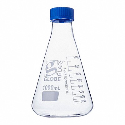 GLOBE SCIENTIFIC 8421000 Erlenmeyer Flask 1 L 220 mm H PK4