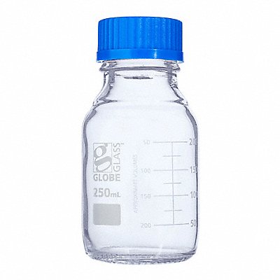 GLOBE SCIENTIFIC 8100250 Media Bottle 138 mm H 70 mm Dia PK10