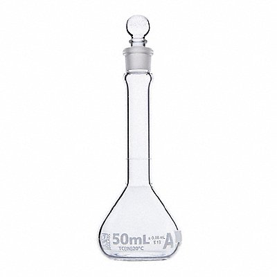 GLOBE SCIENTIFIC 8230050 Volumetric Flask 50 mL 130 mm H PK6