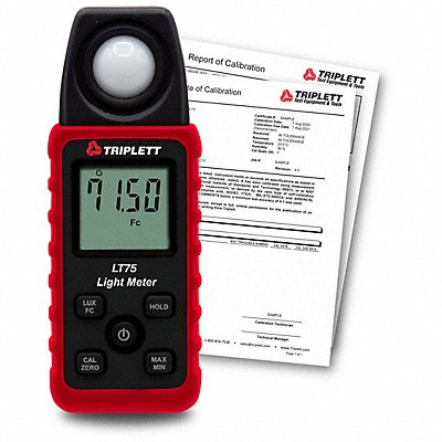 TRIPLETT LT75NIST LightMeter +/-3%Light ACC FullSize