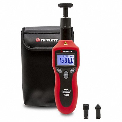TRIPLETT TA200 Tachometer +/-0.05% RPM Acc LCD