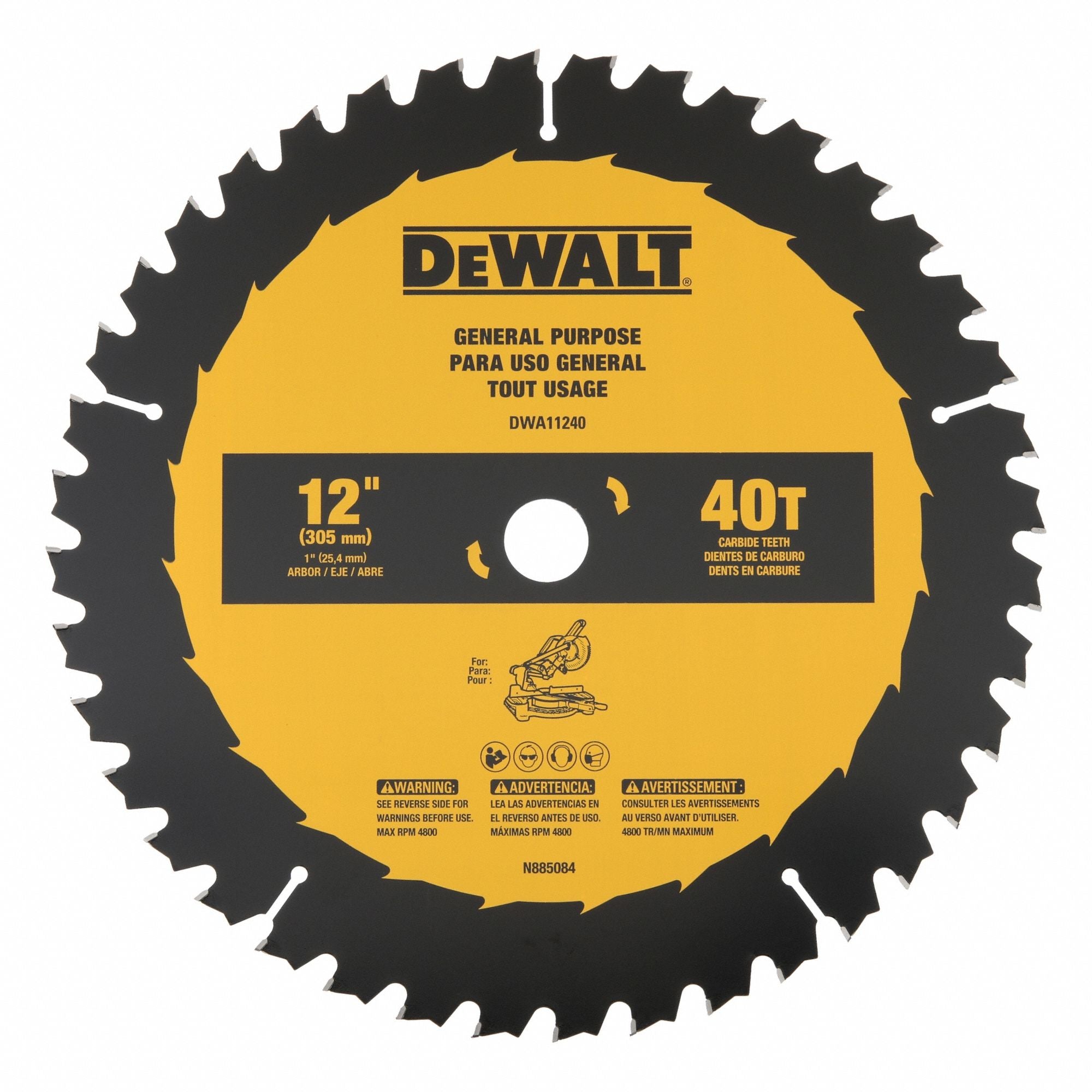 DEWALT DWA11240 Circular Saw Blades 12 in 40 Teeth