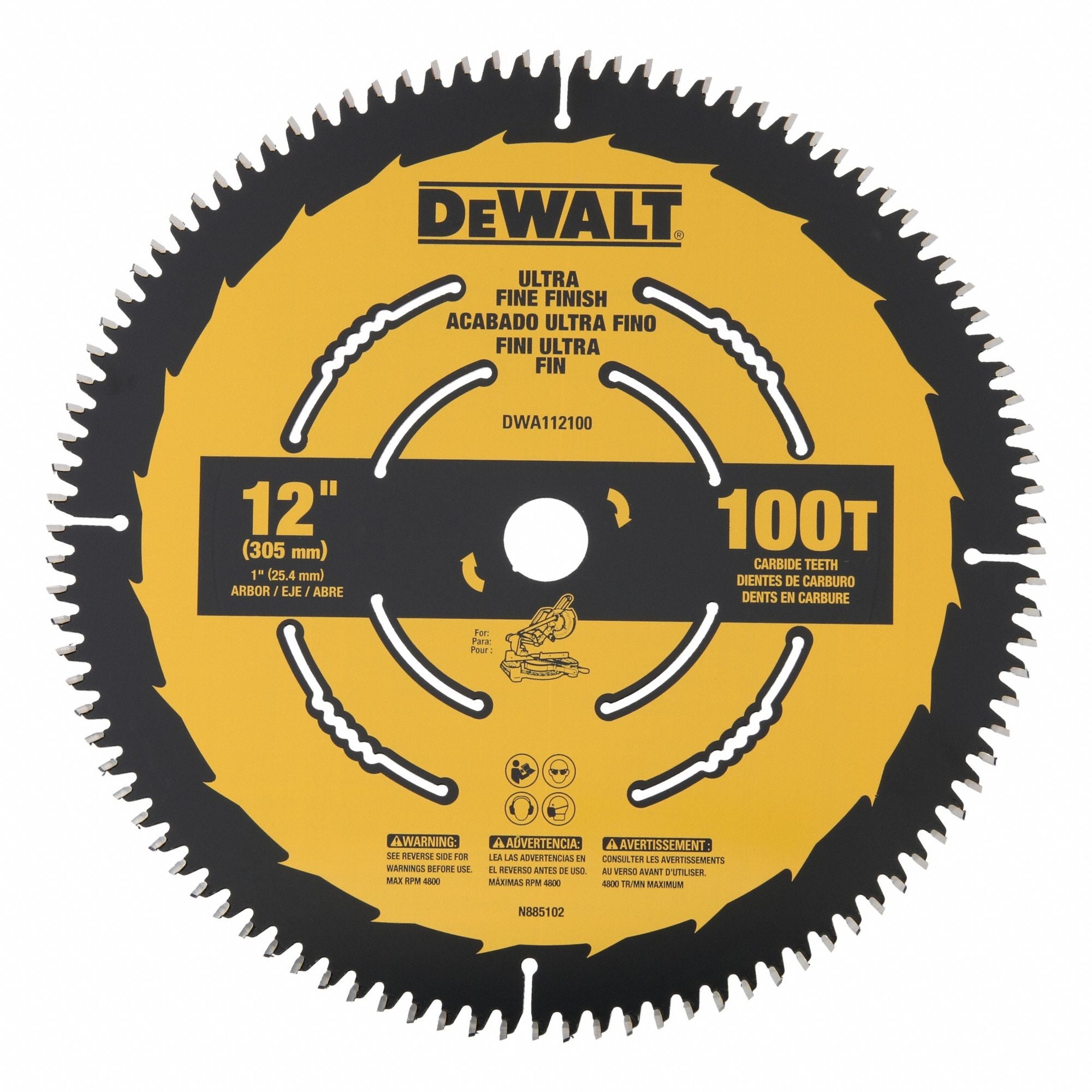 DEWALT DWA112100 Circular Saw Blades 12 in 100 Teeth