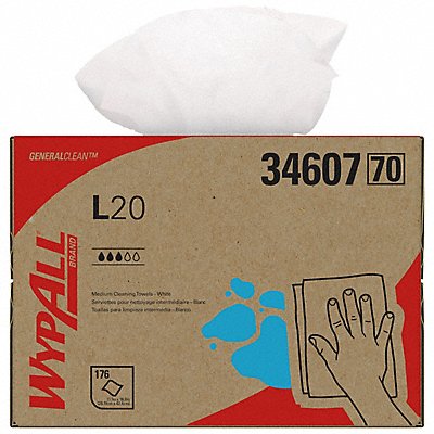 KIMBERLY-CLARK PROFESSIONAL 34607 Dry Wipe 176ct. Brag Box White