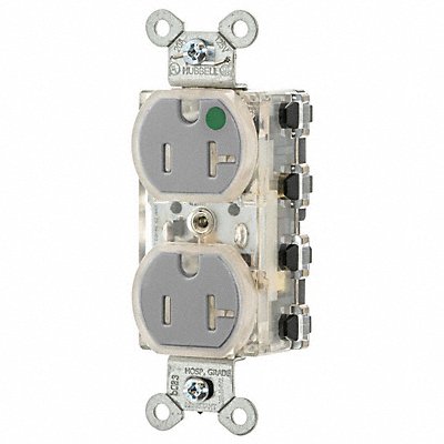HUBBELL SNAP8300GYLTR Snapconnect receptacle Grey 20 A 2P3W Mod Wrng