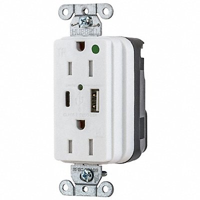 HUBBELL SNAP8200UACW Snapconnect receptacle