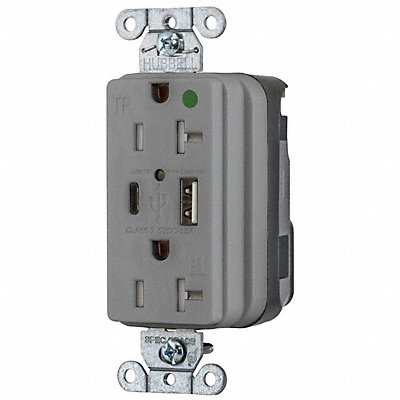 HUBBELL SNAP8300UACGY Snapconnect receptacle