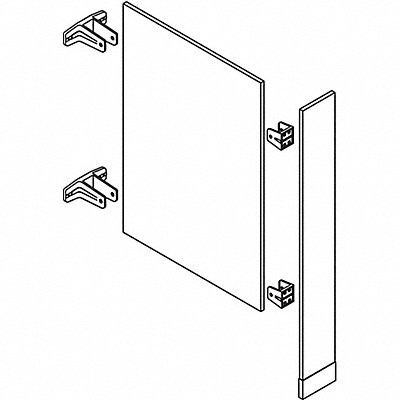 GRAINGER 7A0A4 Urinal Screen w/Column Silver 7 in W