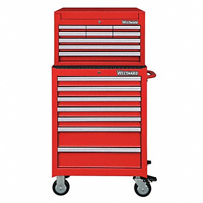 WESTWARD 7CX86 Red Light Duty Tool Chest/Cabinet Combo