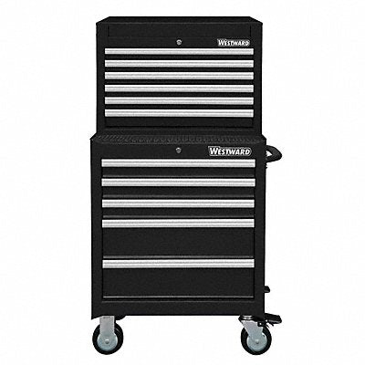 WESTWARD 7CY04 Black Light Duty Tool Chest/Cabinet Combo