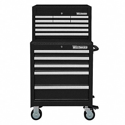 WESTWARD 7CY07 Black Light Duty Tool Chest/Cabinet Combo