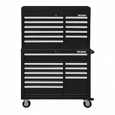 WESTWARD 7CY13 Black Heavy Duty Tool Chest/Cabinet Combo