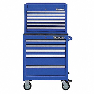 WESTWARD 7CY26 Blue Light Duty Tool Chest/Cabinet Combo