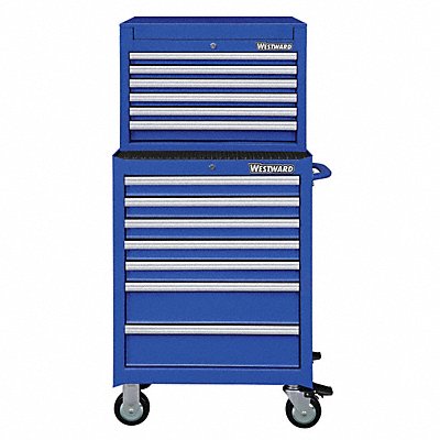 WESTWARD 7CY27 Blue Light Duty Tool Chest/Cabinet Combo