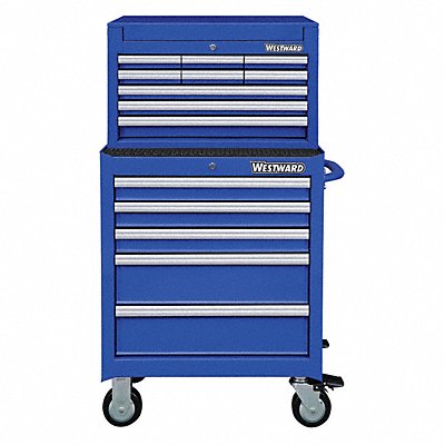 WESTWARD 7CY29 Blue Light Duty Tool Chest/Cabinet Combo
