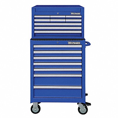WESTWARD 7CY30 Blue Light Duty Tool Chest/Cabinet Combo