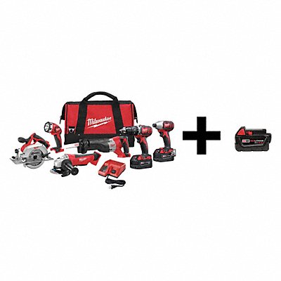 MILWAUKEE 26962600000000 Cordless Combo Kit 18.0 V 6 Tools 3 Batt