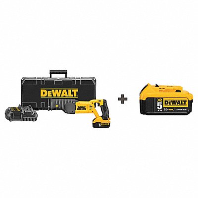 DEWALT DCS380P1DCB205 Cordless Recip Saw Kit 3000 SPM 20VDC