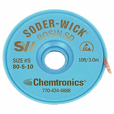 CHEMTRONICS 80510 Desolder Braid Rosin No.5 10 L