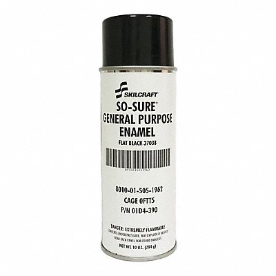 ABILITY ONE 8010015051962 Spray Paint Black 10 oz.Net Weight