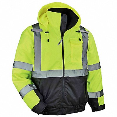 GLOWEAR BY ERGODYNE 8377XL Bomber Jacket Quilted Lime XL