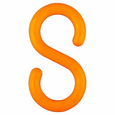 GRAINGER 8031210 E1241 S-Hook 3 in Orange Acetal PK10