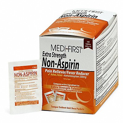MEDI-FIRST 80433 Acetaminophen Pain/Fever 500mg PK100