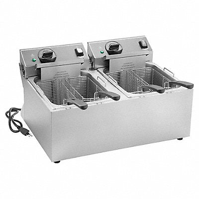 VOLLRATH CF23600DUAL Fryer 10lb 12-5/8 Hx23 W SS Electric