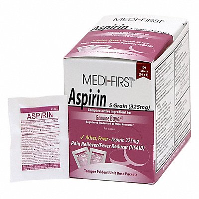 MEDI-FIRST 80533 Aspirin Pain/Fever Reducer 325mg PK100