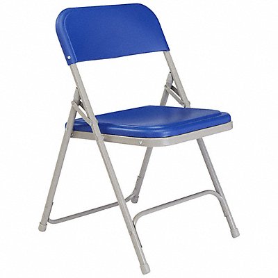 NATIONAL PUBLIC SEATING 805 Folding Chair Plastic Blue PK4