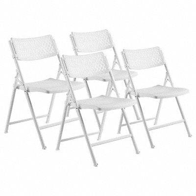 NATIONAL PUBLIC SEATING 1421 White Plastic folding chairs PK4