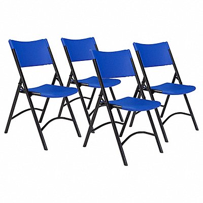 NATIONAL PUBLIC SEATING 604 Blue Plastic folding chairs PK4