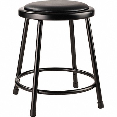 NATIONAL PUBLIC SEATING 641810 Black Vinyl Stool 18 Welded Tube Leg
