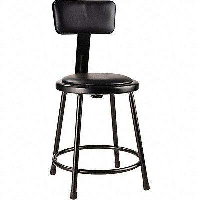 NATIONAL PUBLIC SEATING 6418B10 Black Vinyl Stool Back 18 Stationary