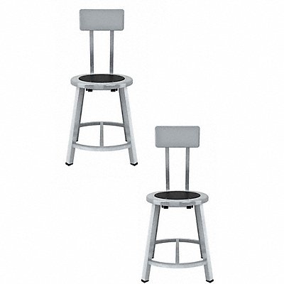 NATIONAL PUBLIC SEATING TTSG18BS10 Black Centre Metal Stool Back 18