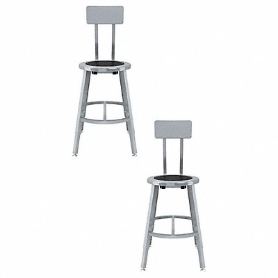 NATIONAL PUBLIC SEATING TTSG18HBS10 Black Centre Metal Stool Back 18-26